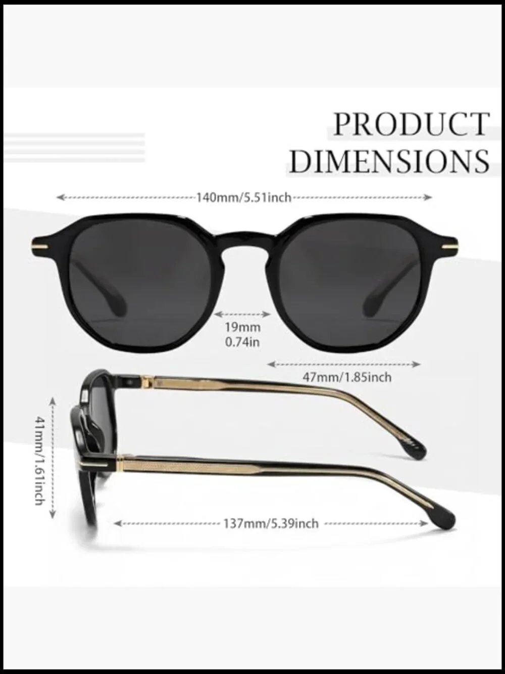 Classic Round TR90 Frame Polarized UV400 Sunglasses for Driving